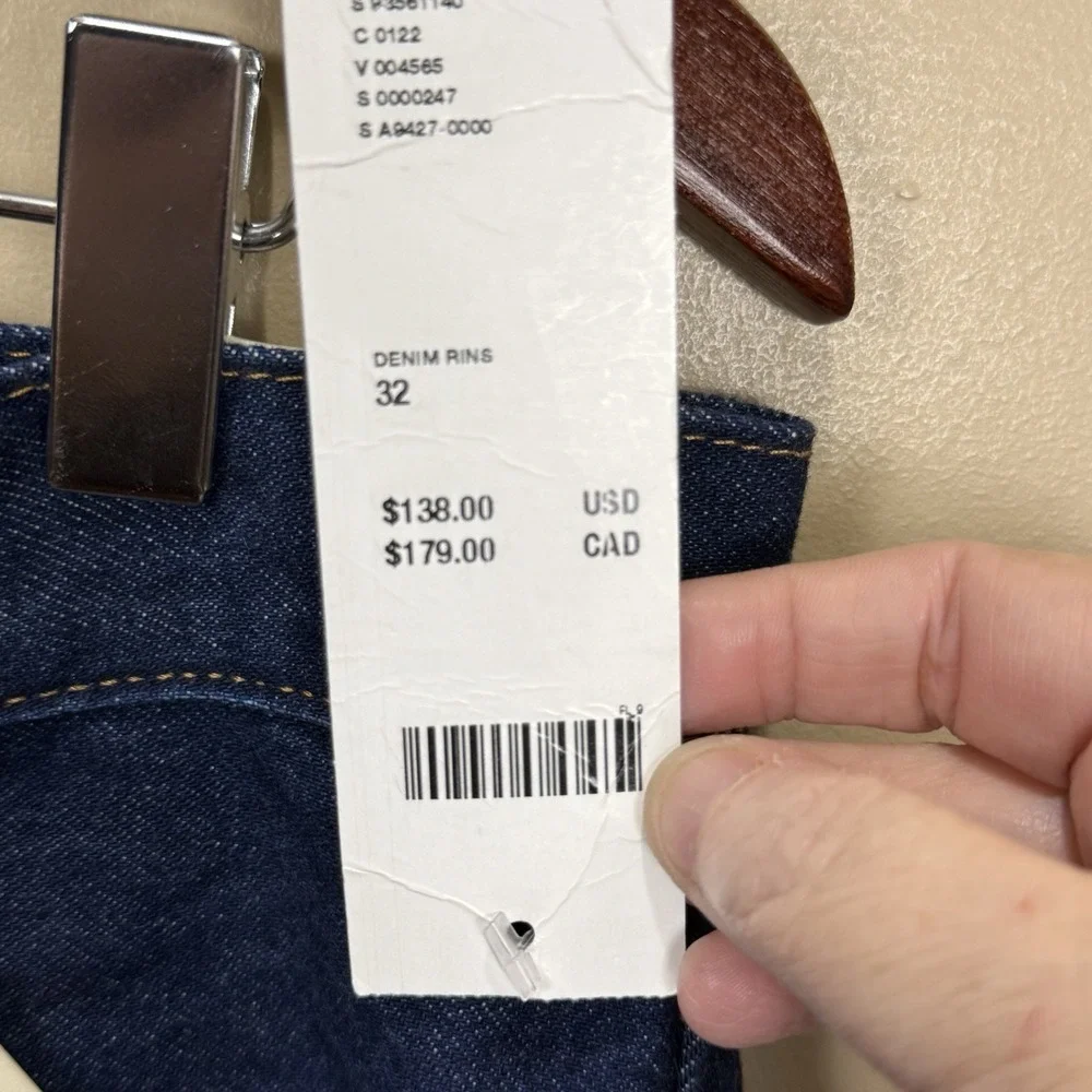 Levi's 501 Selvedge Denim Jeans Men's 32x36 Dark Indigo Straight Leg Button Fly